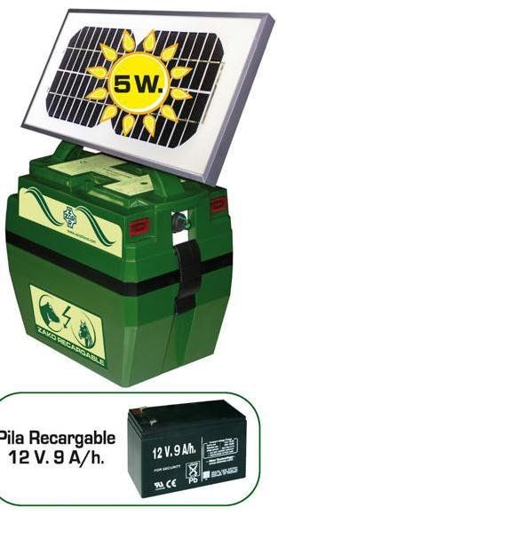 Pastor a Batería recargable de 12 V, con placa solar, Mod. ZAKO SOLAR
